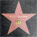 Closeup of Star on the Hollywood Walk of Fame for Billy Graham