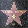 Closeup of Star on the Hollywood Walk of Fame for Christina Aguilera Royalty Free Stock Photo