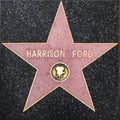 closeup of Star on the Hollywood Walk of Fame for Harrison Ford Royalty Free Stock Photo