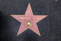 Closeup of Star on the Hollywood Walk of Fame for Harrison Ford Royalty Free Stock Photo