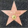 Closeup of Star on the Hollywood Walk of Fame for Keanu Reeves Royalty Free Stock Photo