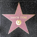 Closeup of Star on the Hollywood Walk of Fame for Sharon Stone Royalty Free Stock Photo