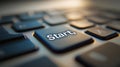 Closeup of Start Button on Black Keyboard Royalty Free Stock Photo