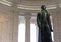 A closeup of the statue of Thomas Jefferson
