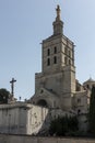 Closeup of statue of Virgin Mary at Notre-Dame des Doms cathedral in Avignon Royalty Free Stock Photo