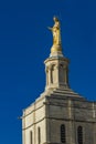 Gilded statue of Virgin Mary at Notre-Dame des Doms cathedral in Avignon, France Royalty Free Stock Photo