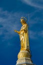 Gilded statue of Virgin Mary at Notre-Dame des Doms cathedral in Avignon, France Royalty Free Stock Photo