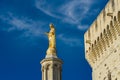 Gilded statue of Virgin Mary at Notre-Dame des Doms cathedral in Avignon, France Royalty Free Stock Photo