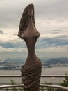 Closeup of statue of woman on Sugarloaf mountain, Rio de Janeiro, Brazil