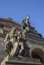 Closeup of statues at the Alte Nationalgalerie in Berlin