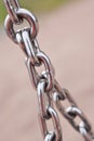 Closeup of steel chain links