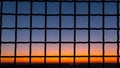 Closeup steel grate on the twilight sky