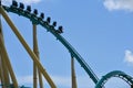 Closeup of steel Kraken Roller coaster at Seaworld Park, in International Drive Area.