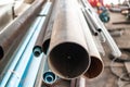 Closeup steel pipes