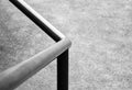 Closeup steel railing in the park.