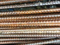 closeup of steel rod,steel bar,rusty iron wire Royalty Free Stock Photo