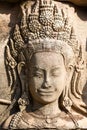 Closeup stone face of prasat Bayon temple, Angkor Thom, Cambodia