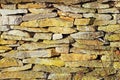 Close up of a dry stone wall for background. Royalty Free Stock Photo