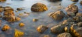 Closeup stones in a sea