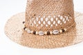 Closeup Straw hat isolated on white