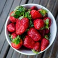 Closeup of strawberries bowl Royalty Free Stock Photo