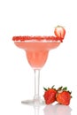 Closeup strawberry daiquiri with fresh fruit Royalty Free Stock Photo