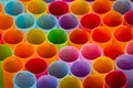 Closeup straws in various designs, colors