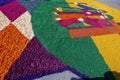 Closeup of street carpet in celebration of Corpus Christi