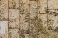 Closeup of structure of ancient stony wall. Natural background Royalty Free Stock Photo