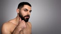 Closeup studio photo of handsome middle eastern man Royalty Free Stock Photo