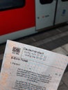 Closeup of a subscription for monthly travel passes in Germany for public transport - travel concept