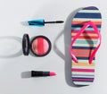 Closeup of summer makeup set Royalty Free Stock Photo