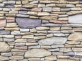 Closeup surface brick pattern at old stone brick wall textured background Royalty Free Stock Photo