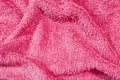 Closeup surface fabric pattern at old and wrinkled red fabric towel texture background Royalty Free Stock Photo