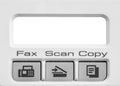 Closeup surface function of old photocopier and fax machine in the office textured background in black and white tone with blank w Royalty Free Stock Photo