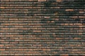 Closeup pattern of old and grunge red brick wall Royalty Free Stock Photo