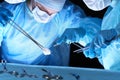 Closeup of surgeons performing operation. Focus on human hands using professional tools. Medicine, surgery and emergency