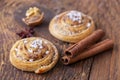 Closeup of swedish kanelbullar