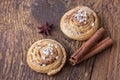 Closeup of swedish kanelbullar