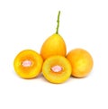 Closeup sweet Marian plum thai fruit isolated