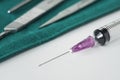 Closeup of Syringe with a needle