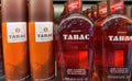 Closeup of Tabac original body care products in shelf of german supermarket Royalty Free Stock Photo