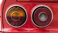 Closeup of the tail lights of a classic car