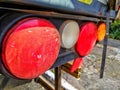 Closeup of tail lights of a truck. Royalty Free Stock Photo
