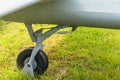 Closeup of tail wheel assembly