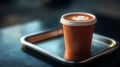Closeup Of Takeaway Coffee Cup On Tray Royalty Free Stock Photo