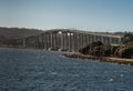 Closeup of Tasman Highway Bridge over Derwent River, Hobart Australia. Royalty Free Stock Photo