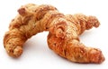 Closeup of tasty croissants