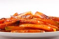 Closeup of Tasty and healthy Baked carrots .