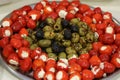 Closeup of tasty looking olives plate